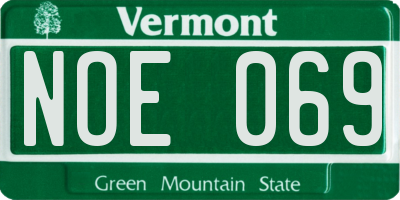VT license plate NOE069