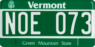 VT license plate NOE073