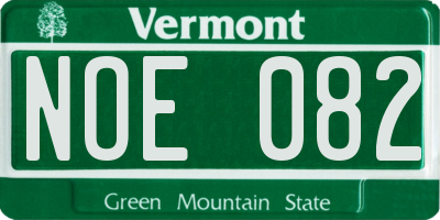 VT license plate NOE082