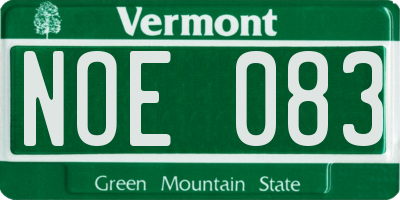 VT license plate NOE083