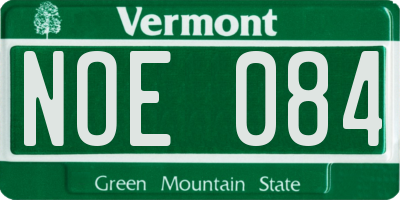 VT license plate NOE084