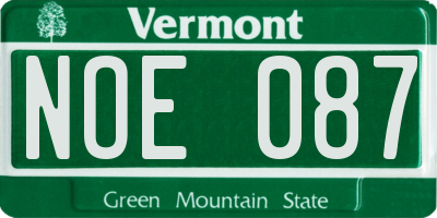 VT license plate NOE087