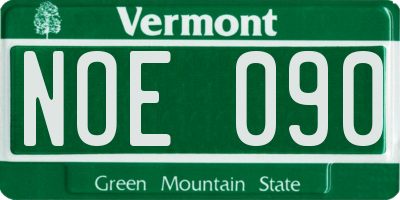 VT license plate NOE090