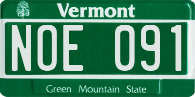 VT license plate NOE091