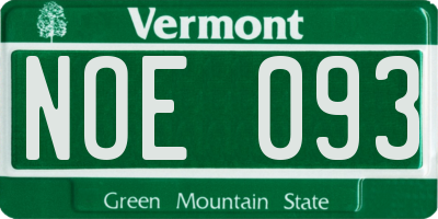 VT license plate NOE093