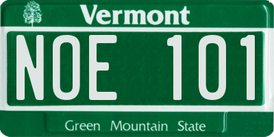 VT license plate NOE101
