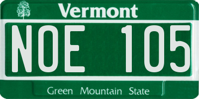 VT license plate NOE105
