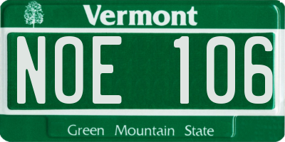 VT license plate NOE106