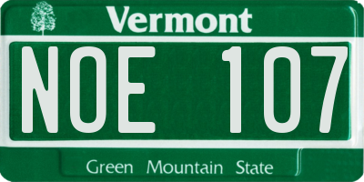 VT license plate NOE107