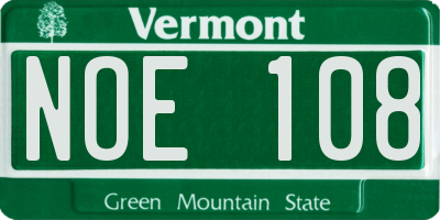 VT license plate NOE108