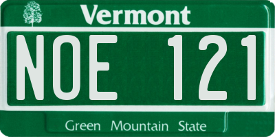 VT license plate NOE121