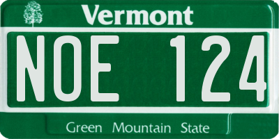 VT license plate NOE124