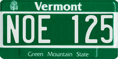 VT license plate NOE125