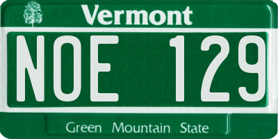 VT license plate NOE129