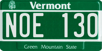 VT license plate NOE130