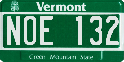 VT license plate NOE132