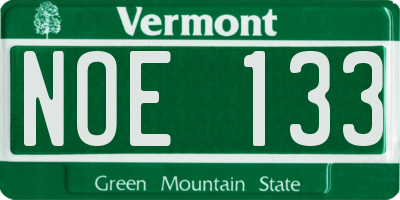 VT license plate NOE133