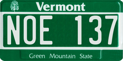 VT license plate NOE137