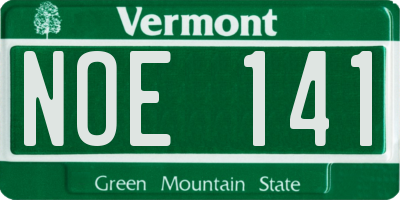 VT license plate NOE141