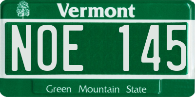 VT license plate NOE145