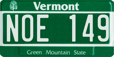VT license plate NOE149