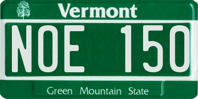 VT license plate NOE150
