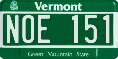 VT license plate NOE151