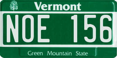 VT license plate NOE156