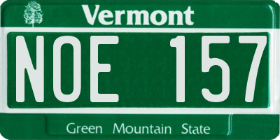 VT license plate NOE157