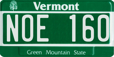 VT license plate NOE160