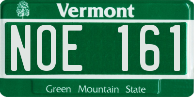 VT license plate NOE161