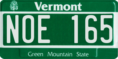 VT license plate NOE165