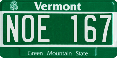 VT license plate NOE167