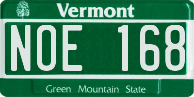 VT license plate NOE168
