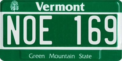 VT license plate NOE169