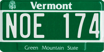VT license plate NOE174