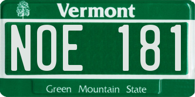 VT license plate NOE181