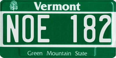 VT license plate NOE182