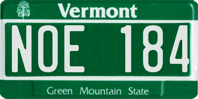 VT license plate NOE184