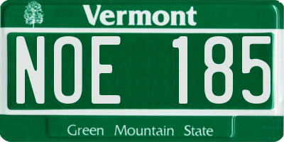 VT license plate NOE185