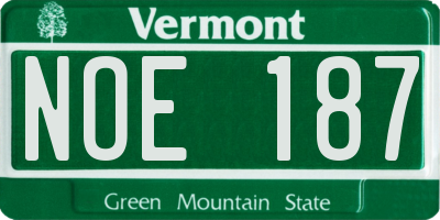 VT license plate NOE187