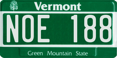 VT license plate NOE188