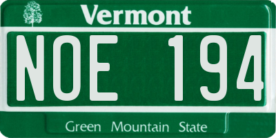 VT license plate NOE194