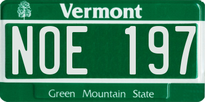 VT license plate NOE197