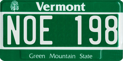 VT license plate NOE198