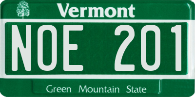 VT license plate NOE201
