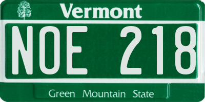 VT license plate NOE218