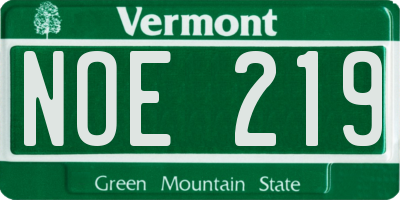 VT license plate NOE219