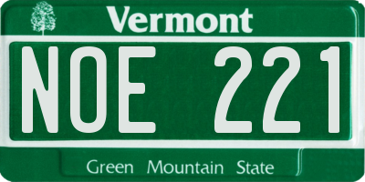 VT license plate NOE221