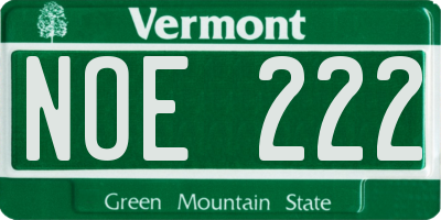 VT license plate NOE222